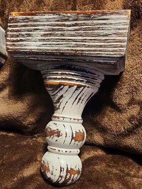 Distressed White Wooden Scones/shelves Set Of 2